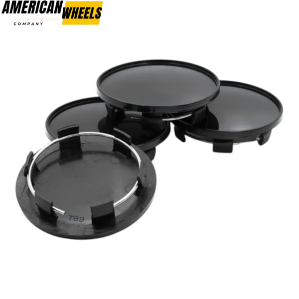 4pcs Audi 69mm 2 11/16in Wheel Center Caps Black - 20274099BKx4 - Image 4