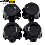 4pcs 137mm 5 3/8in Wheel Center Caps Bright Black