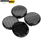 4pcs VW Passat Jetta 66mm 2 19/32in Wheel Center Caps #5G0601171 Carbon Fiber Center - Image 2