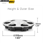 Chevrolet Silverado Avalanche Suburban Wheel Center Caps for 17in 5 spoke wheels #9595469 #9596341 198mm 7.8in 4pcs - 20213924 - Image 6