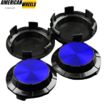 4pcs GMC Cadillac Chevy 83mm 3 1/4in Wheel Center Caps #19333200 Blue Label Black Base - 20214949BKB[14618BL+14726BK]x4 - Image 3