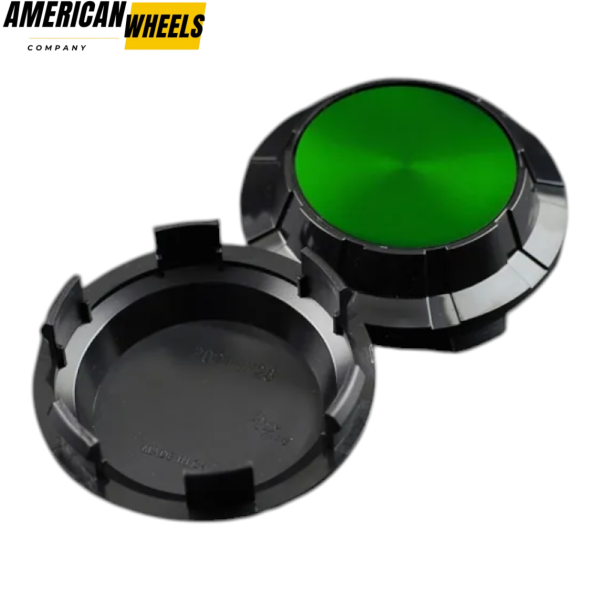 4pcs GMC Cadillac Chevy 83mm 3 1/4in Wheel Center Caps #88963143 Green Label Black Base - 20214949BKG[14618GR+14726BK]x4 - Image 5