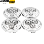 4pcs Ford Work National Emblem Of The Russian 60mm 2 3/8in Wheel Center Caps Silver Base - 20277074CH（20213757CH+20220959BKS）x4