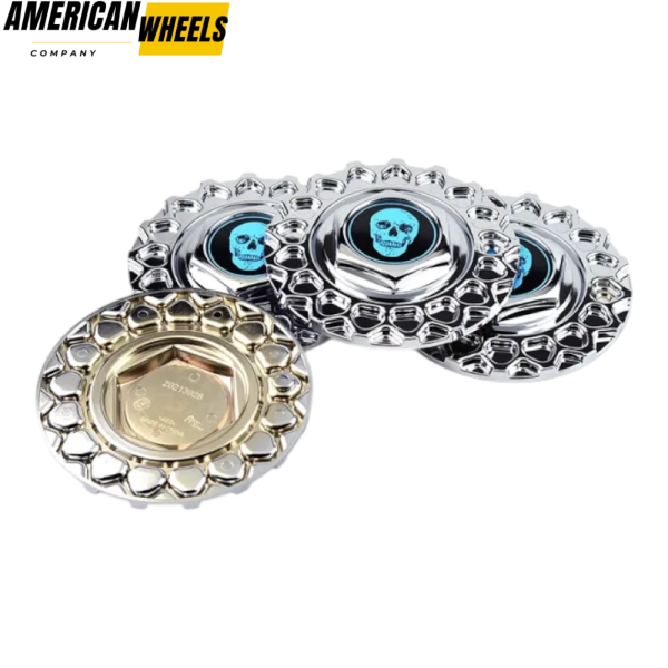 #09.24.028 ＆ #09.24.004 Skull Badge BBS Replica Wheel Center Caps 168mm (6.61in) - Image 16