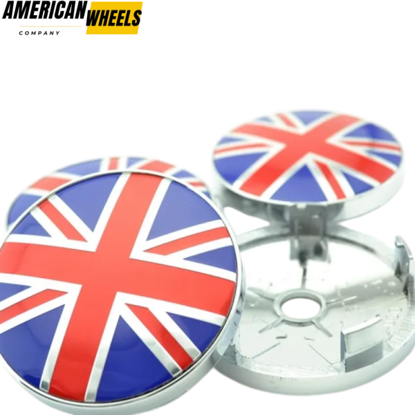 4pcs Union Jack 61mm 2 3/8in Wheel Center Caps #288115G020 - Image 3