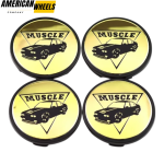 4pcs Muscle Car Sign 65mm 2 9/16in Wheel Center Caps #BR3Z-1130-B Black Base- 20214967BK[14930+13665BK]x4