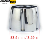 84mm (3.29in) Bolt-On Chrome Wheel Center Caps - Image 3