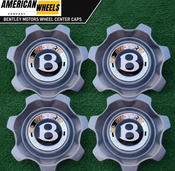 4pcs Bentley Flying Spur Center Cap OEM Continental 21 in 7 Twin Spoke Wheel - Image 3