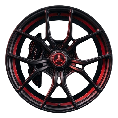Cap mounted on wheel — hero angle